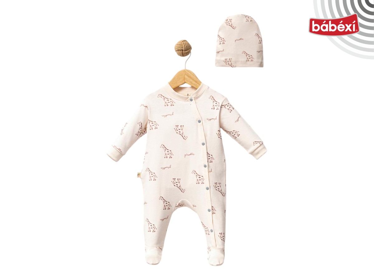 Zürafa Baskı Bebek Tulum 1 Ay,3 Ay,6 Ay Uni
