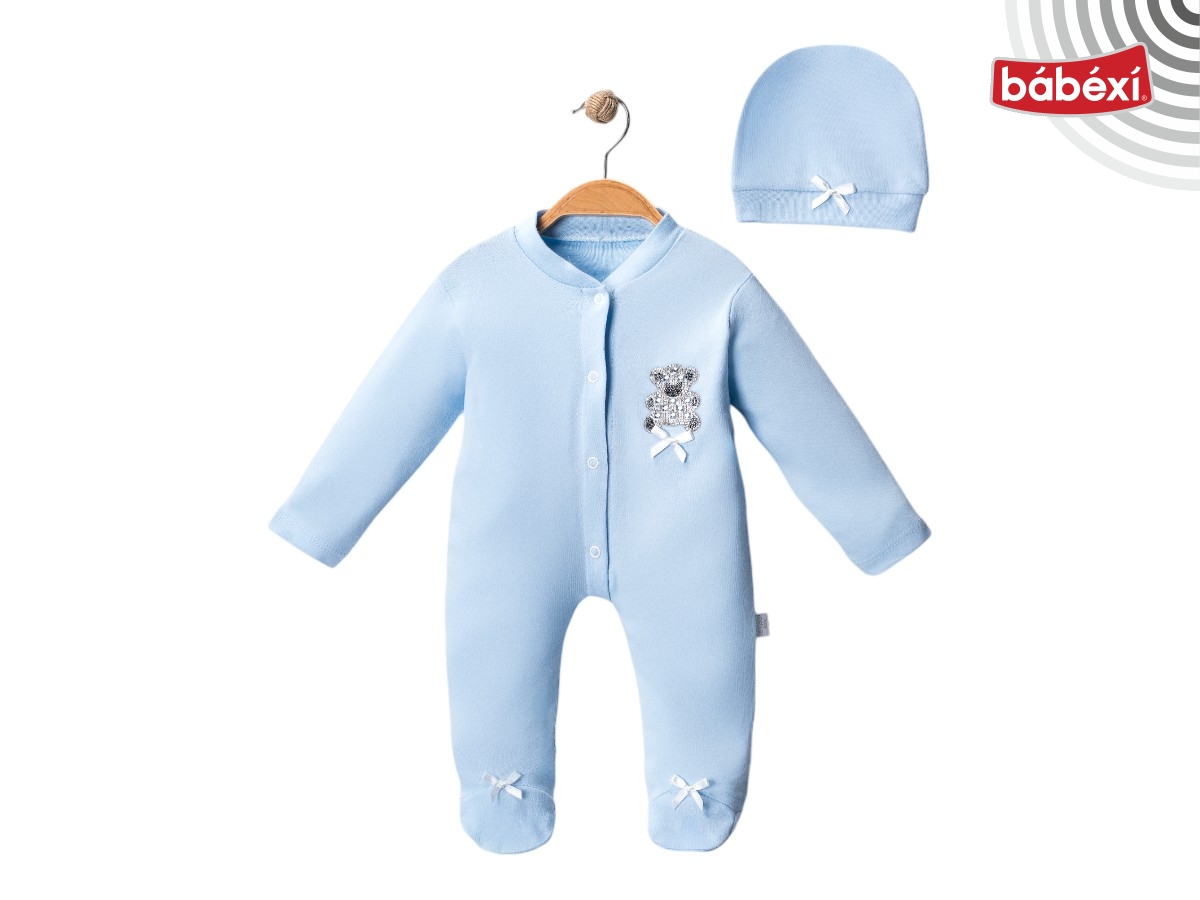 Taşlı Bebe Tulum Ayıcık Desen  3 Ay,6 Ay,9 Ay Erkek