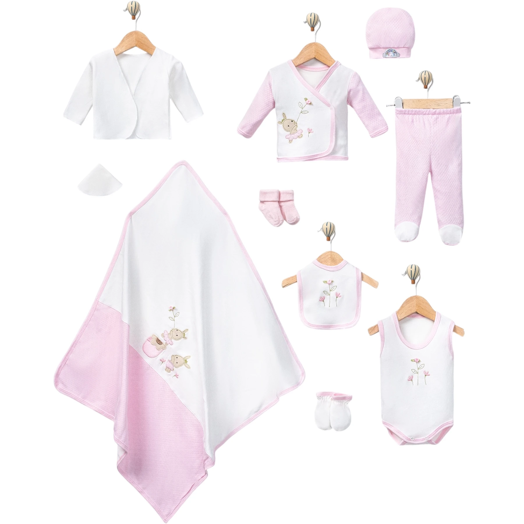10LU CONCON GÜLLÜ TAVŞAN LÜX SET 1 Ay,2 Ay,3 Ay Kız