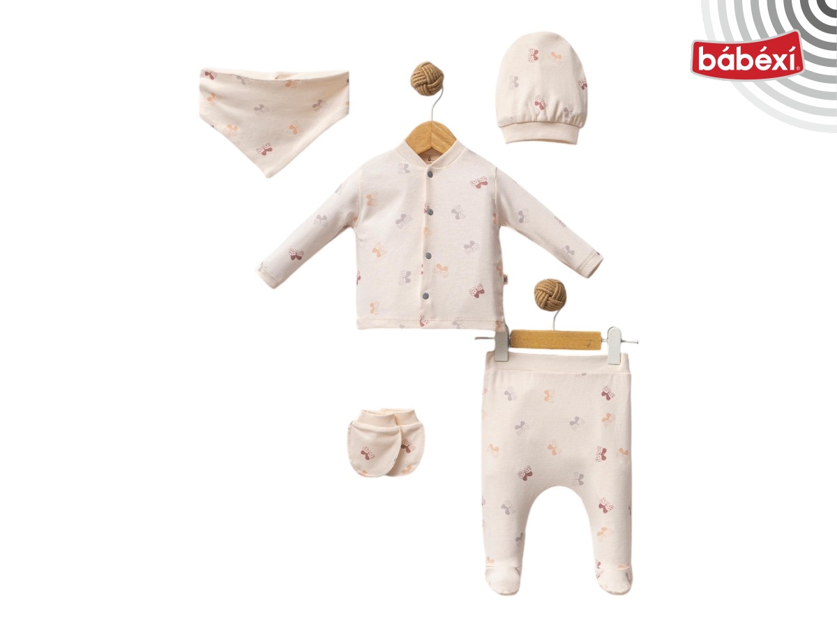 Kelebek Baskı Bebek 5’li set 1 Ay,3 Ay Kız
