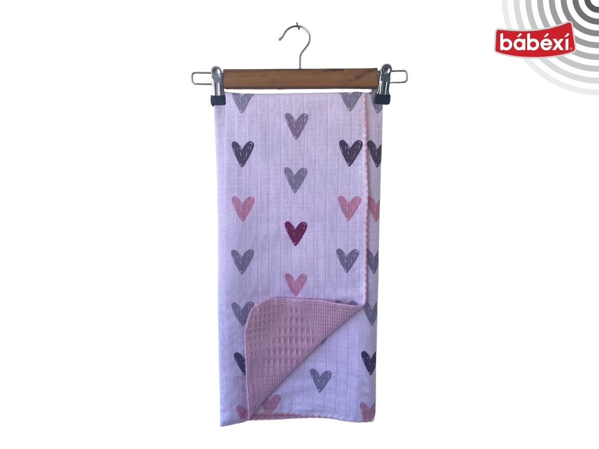 Oyalı Kalp Desen  Pikeli Müslin   Kız