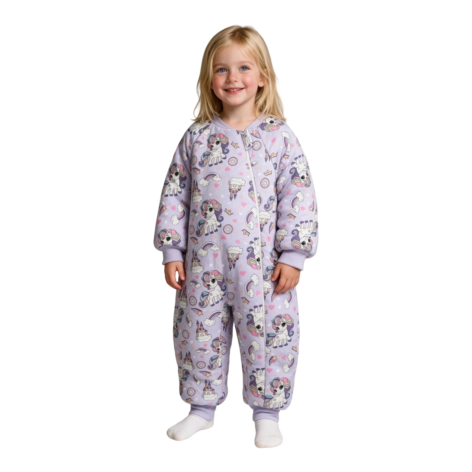 2.5 TOG ELYAFLI YANDAN FERMUARLI  UYKU TULUMU 12 Ay,2Y,3Y,4Y,5Y,6Y,7Y,8Y Kız