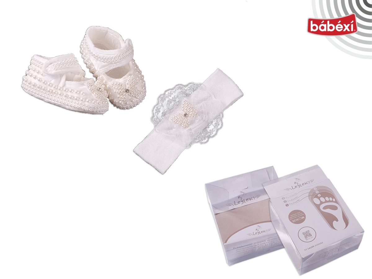 2 Li Full İncili Kız Patik Set 3 Ay Kız