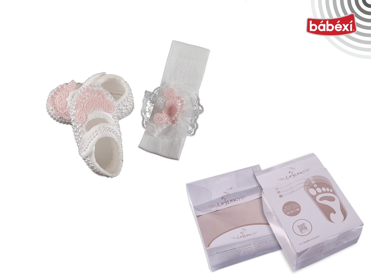 2 Li Full İncili Kız Patik Set 3 Ay Kız