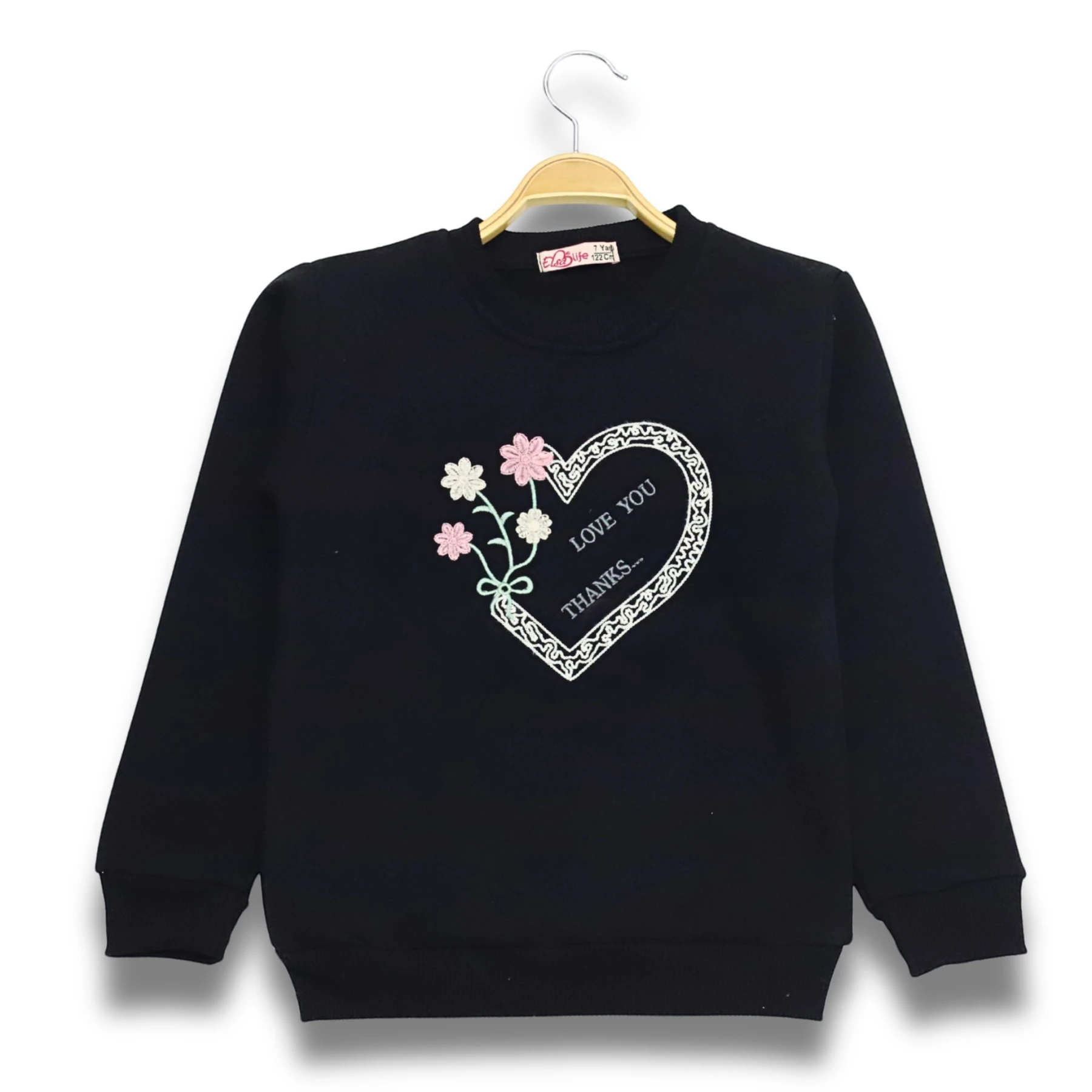 3 İPLİK NAKIŞLI SWEAT 10Y,9Y,11Y,12Y Kız