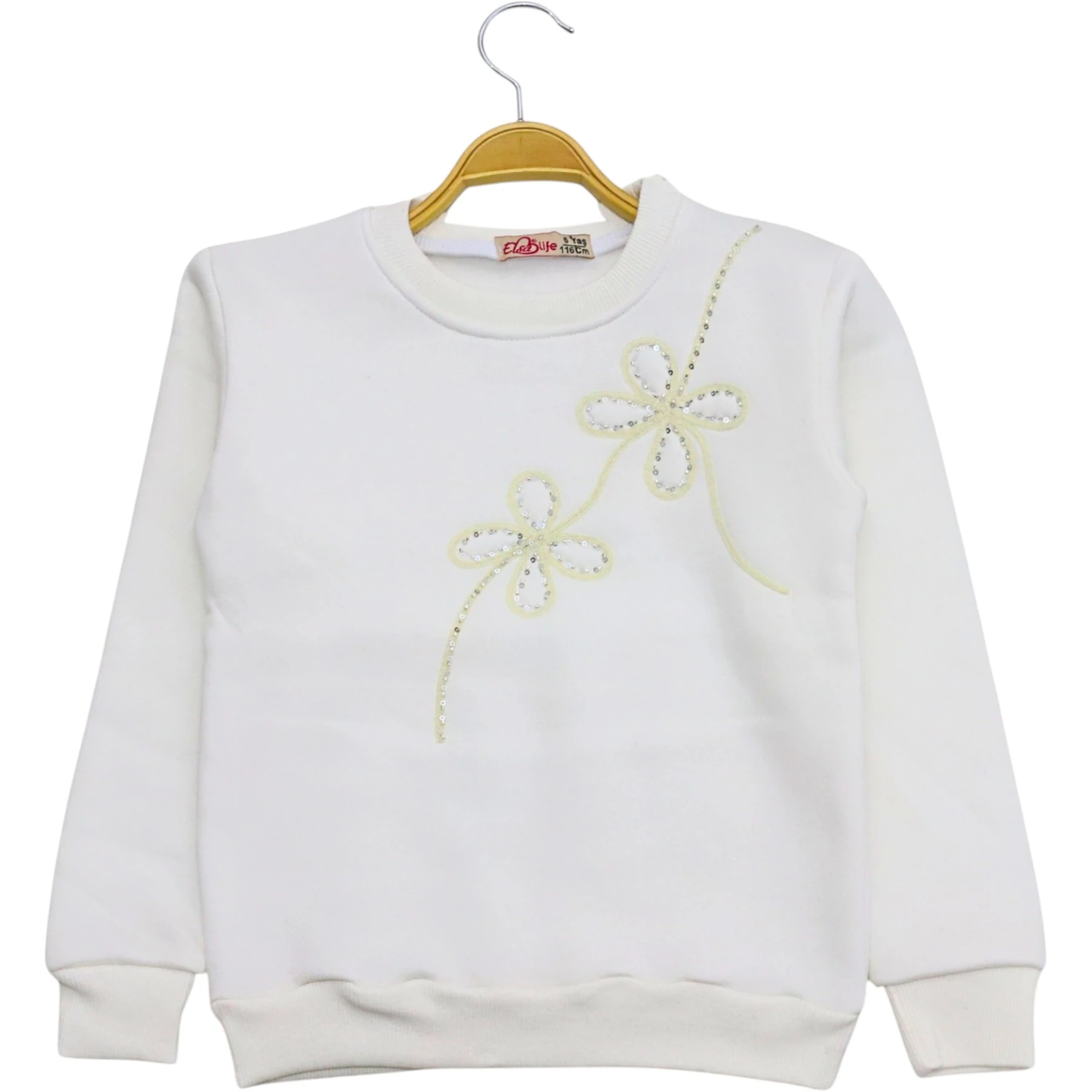3 İPLİK NAKIŞLI SWEAT 5Y,6Y,7Y,8Y Kız