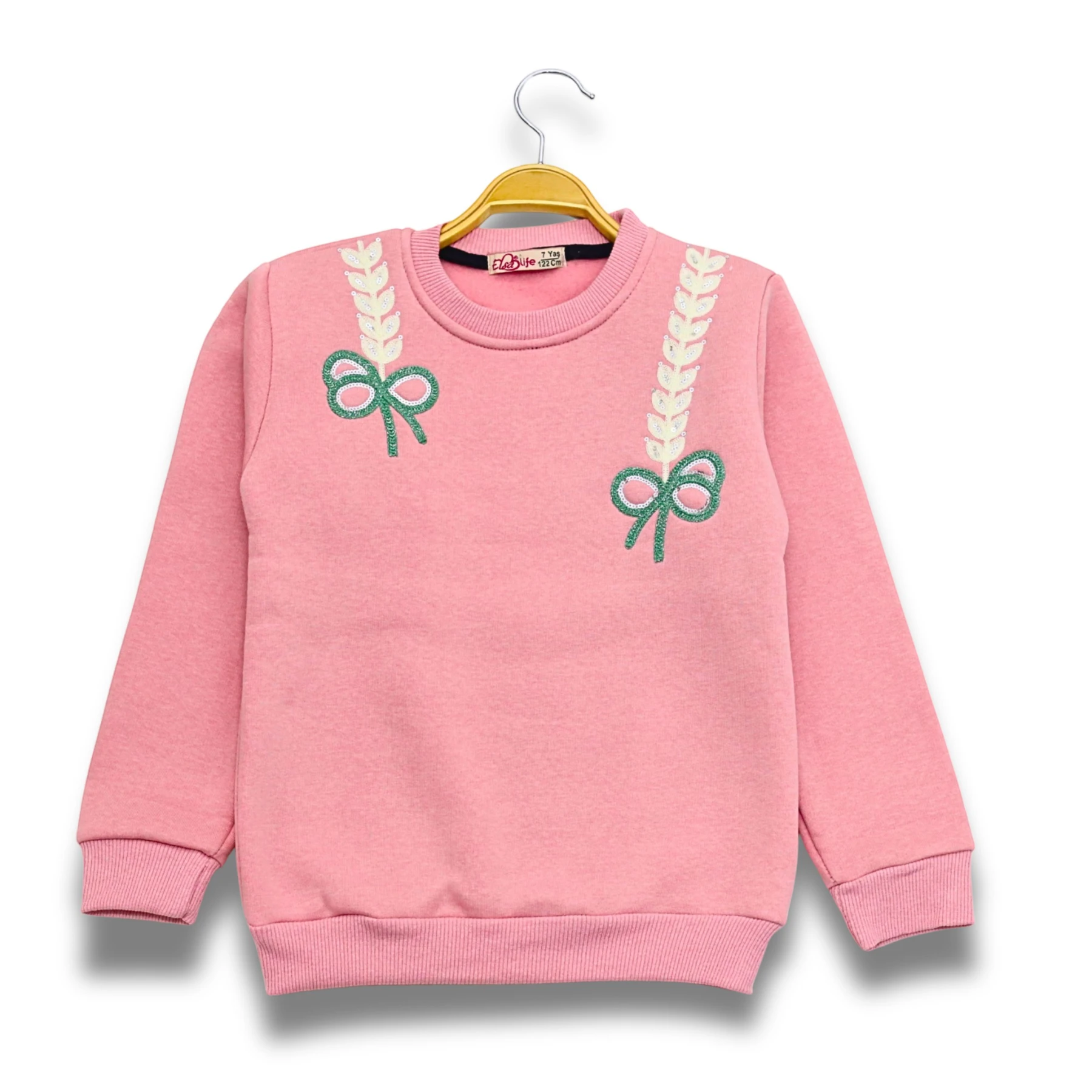 3 İPLİK NAKIŞLI SWEAT 5Y,6Y,7Y,8Y Kız