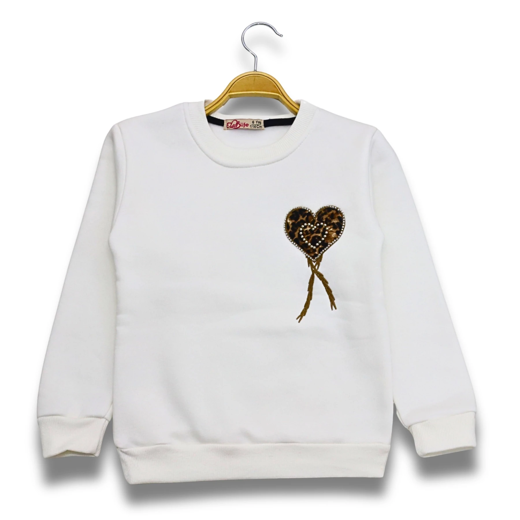 3 İPLİK NAKIŞLI SWEAT 9Y,10Y,11Y,12Y Kız
