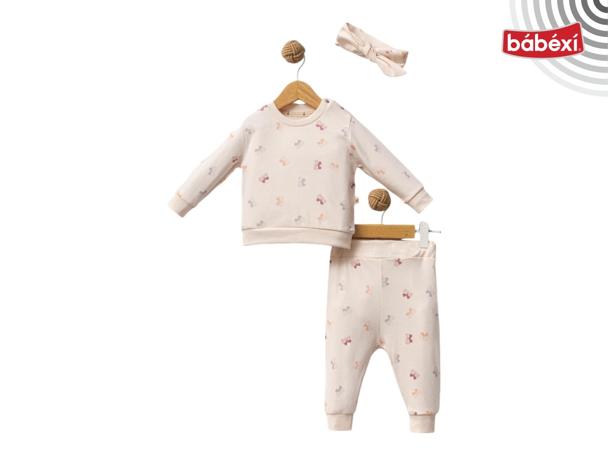 Kelebek Baskı Bebek 2’li Takım 3 Ay,6 Ay,9 Ay,18 Ay Kız