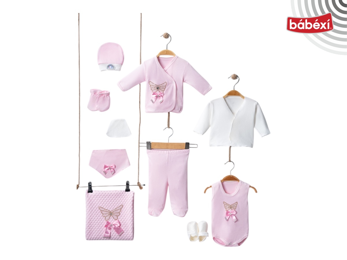 10 Lu Nohutlu Kelebek Taşlı Lüx Set  Uni