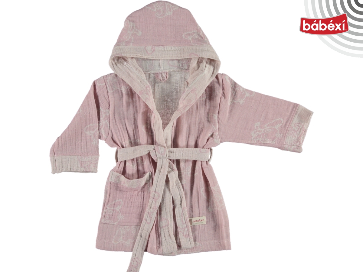 Babydo Jakarlı 2 Katlı Müslin Bornoz  Uni