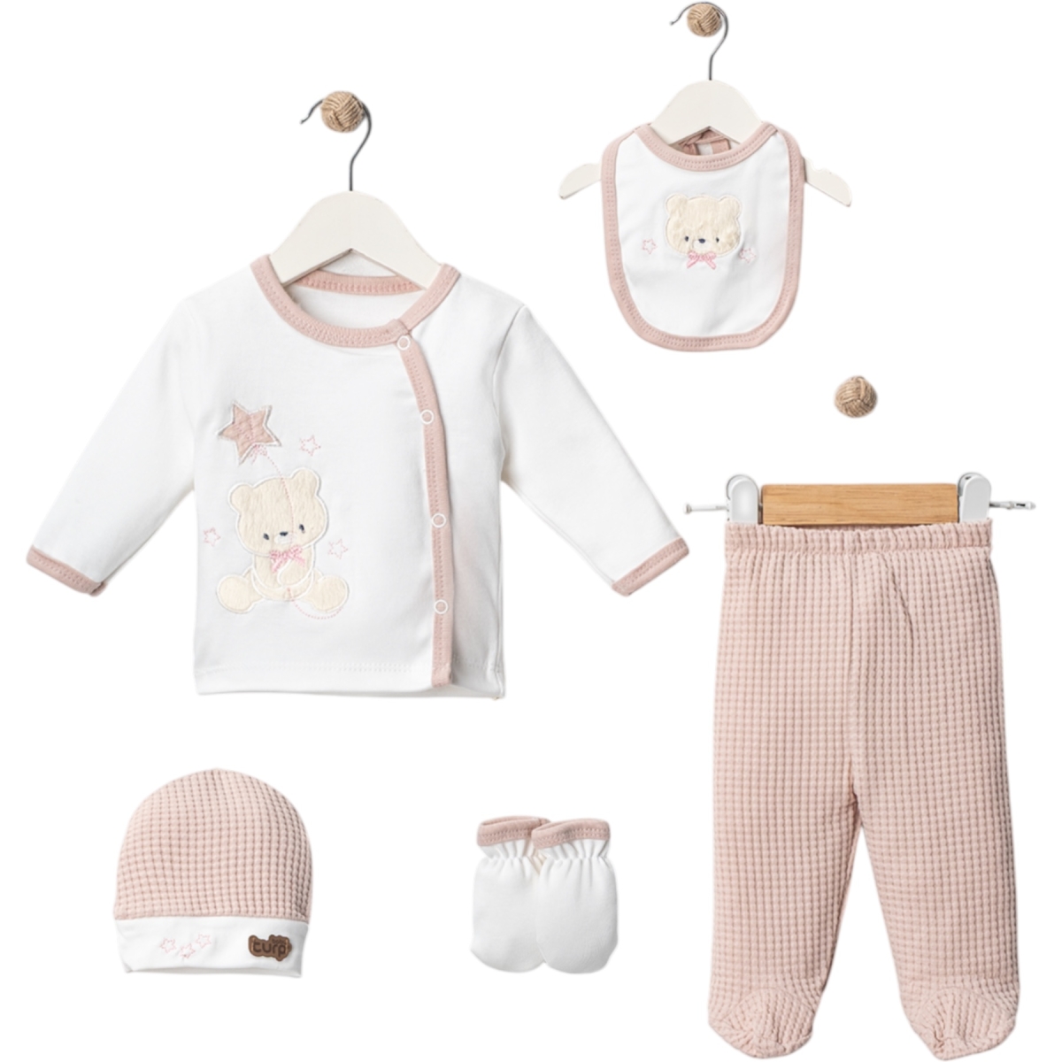 5 Lİ YILDIZLI AYI LÜX ZIBIN SET 1 Ay,2 Ay,3 Ay Uni