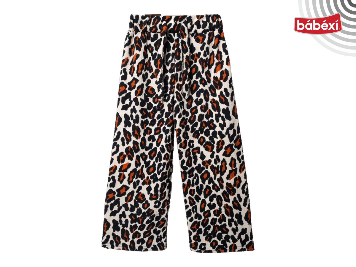 Leopar Desenli Kemerli Açık Paça Şalvar  13Y,14Y,15Y,16Y Kız