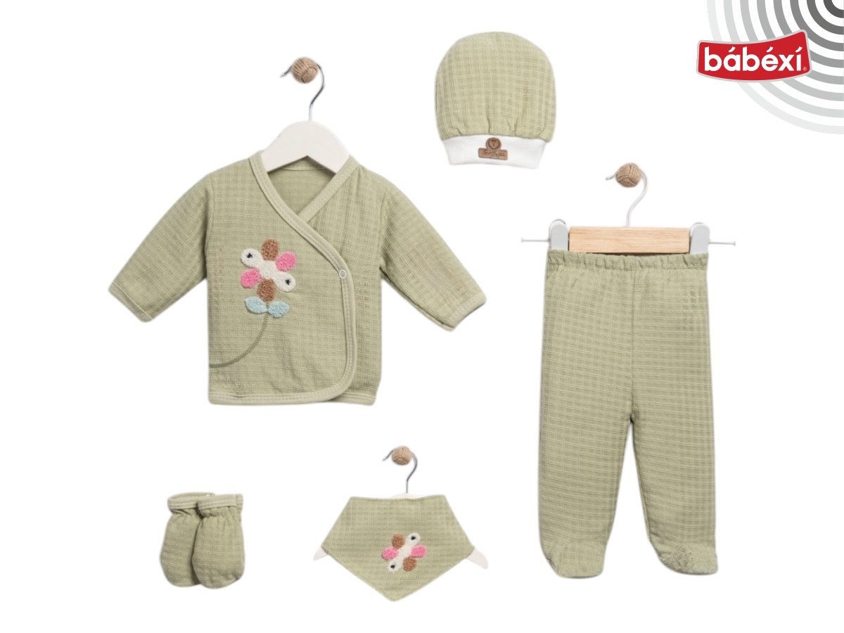 5 Li Organik Waffle Çiçekli Lüx Set  Uni