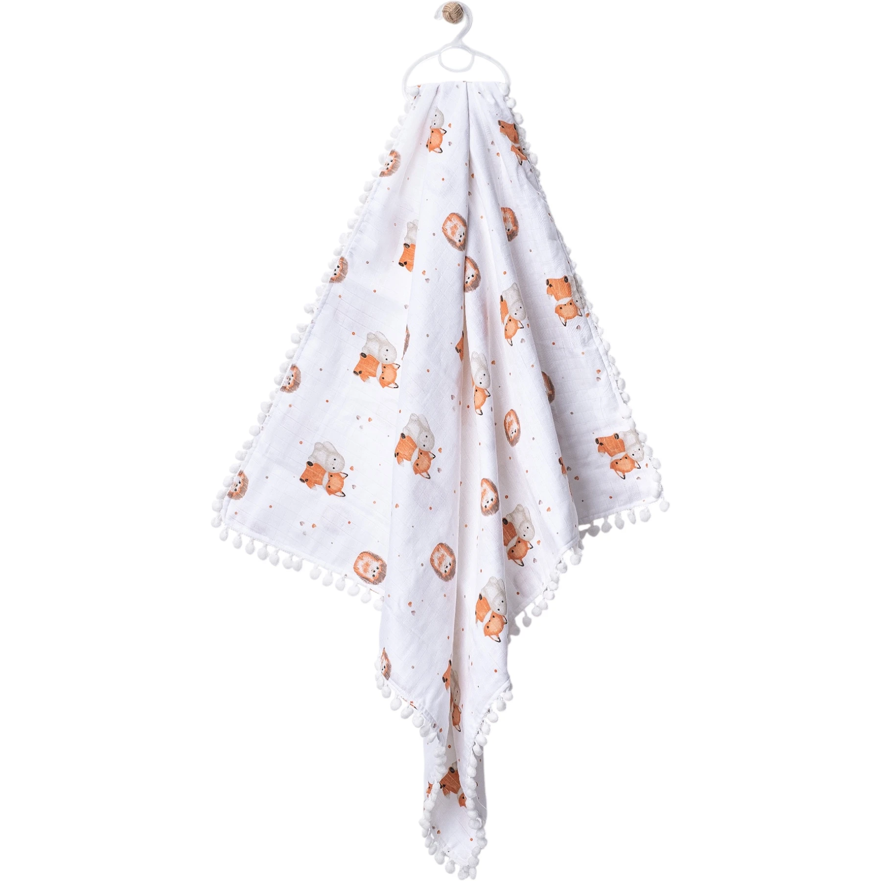 80*90CM ÇİFT KAT PONPONLU MÜSLİN BATTANİYE  1 Ay,2 Ay,3 Ay,6 Ay,9 Ay,12 Ay,18 Ay Uni