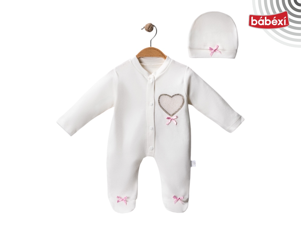 Taşlı Bebe Tulum Kalp 3 Ay,6 Ay,9 Ay Kız