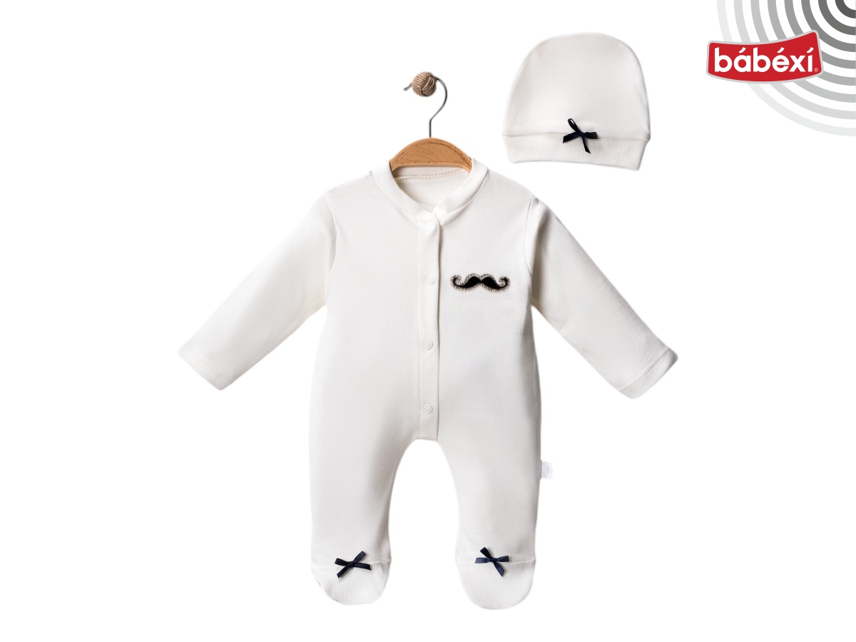 Taşlı Bebe Tulum Bıyıklı  3 Ay,6 Ay,9 Ay Erkek