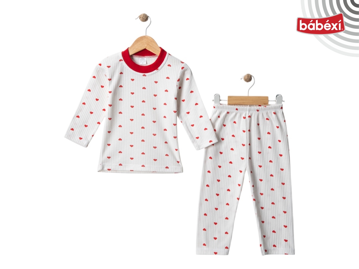 Raporlu Kalp Desenli Pijama 12 Ay,2Y,3Y Kız