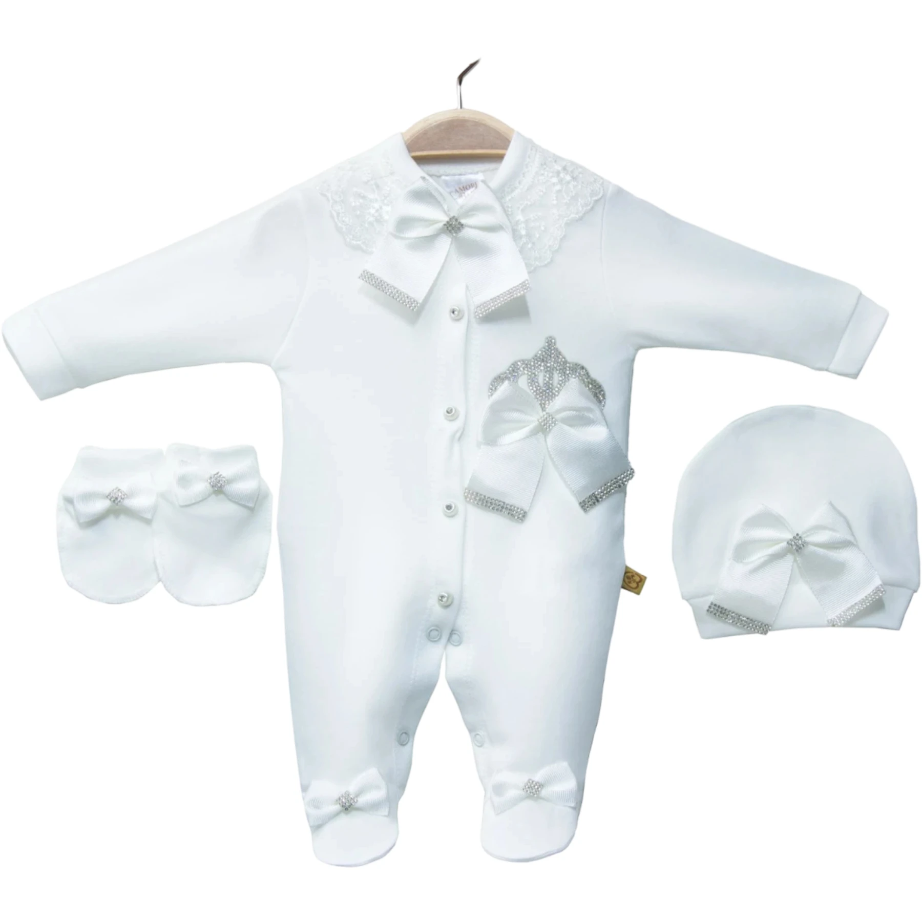 AMORE BABY KADİFE KIZ KRALİÇE  3 Ay,6 Ay,9 Ay Kız