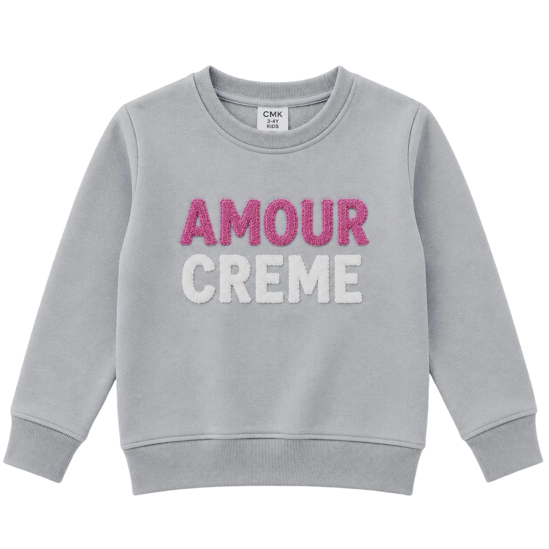 AMOUR CREME NAKIŞLI KIZ SWEAT  3Y,12Y Kız