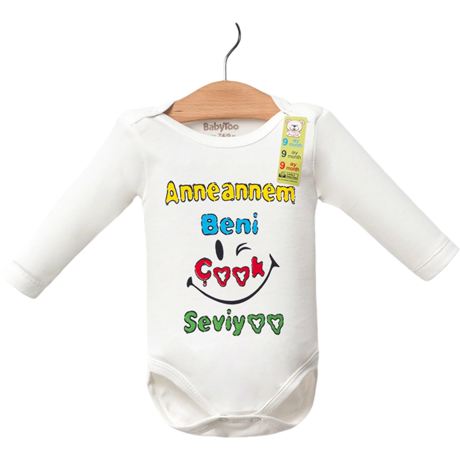ANNEANNEM SEVİYOR BASKILI BÜYÜK UZUNKOLLU BADİ 12 Ay,18 Ay,2Y,3Y Uni
