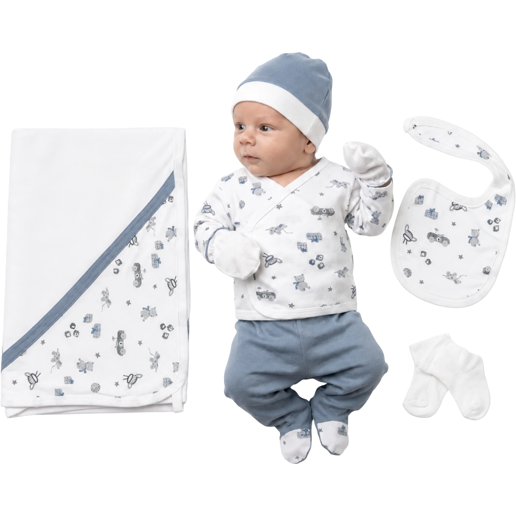 ARABA DESENLİ 7’Lİ ERKEK ZIBIN SET  3 Ay Erkek