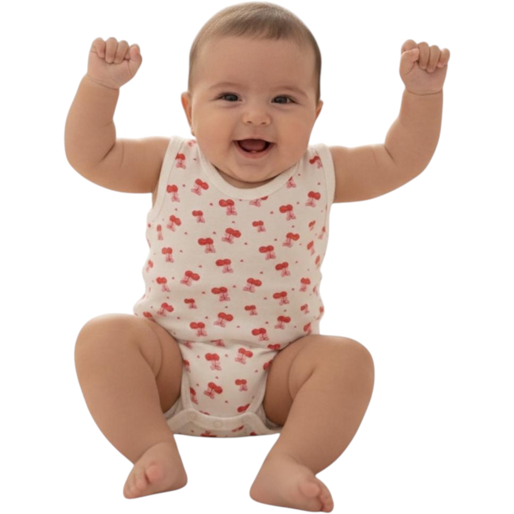 ASKILI DESENLİ KÜÇÜK BADİ KİRAZ 1 Ay,3 Ay,6 Ay,9 Ay Kız