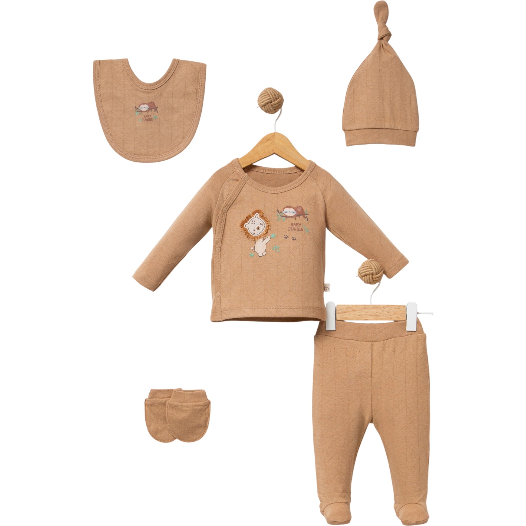 BABY JUNGLE 5 PARÇA HASTANE ÇIKIŞ SETİ 1 Ay,3 Ay Erkek