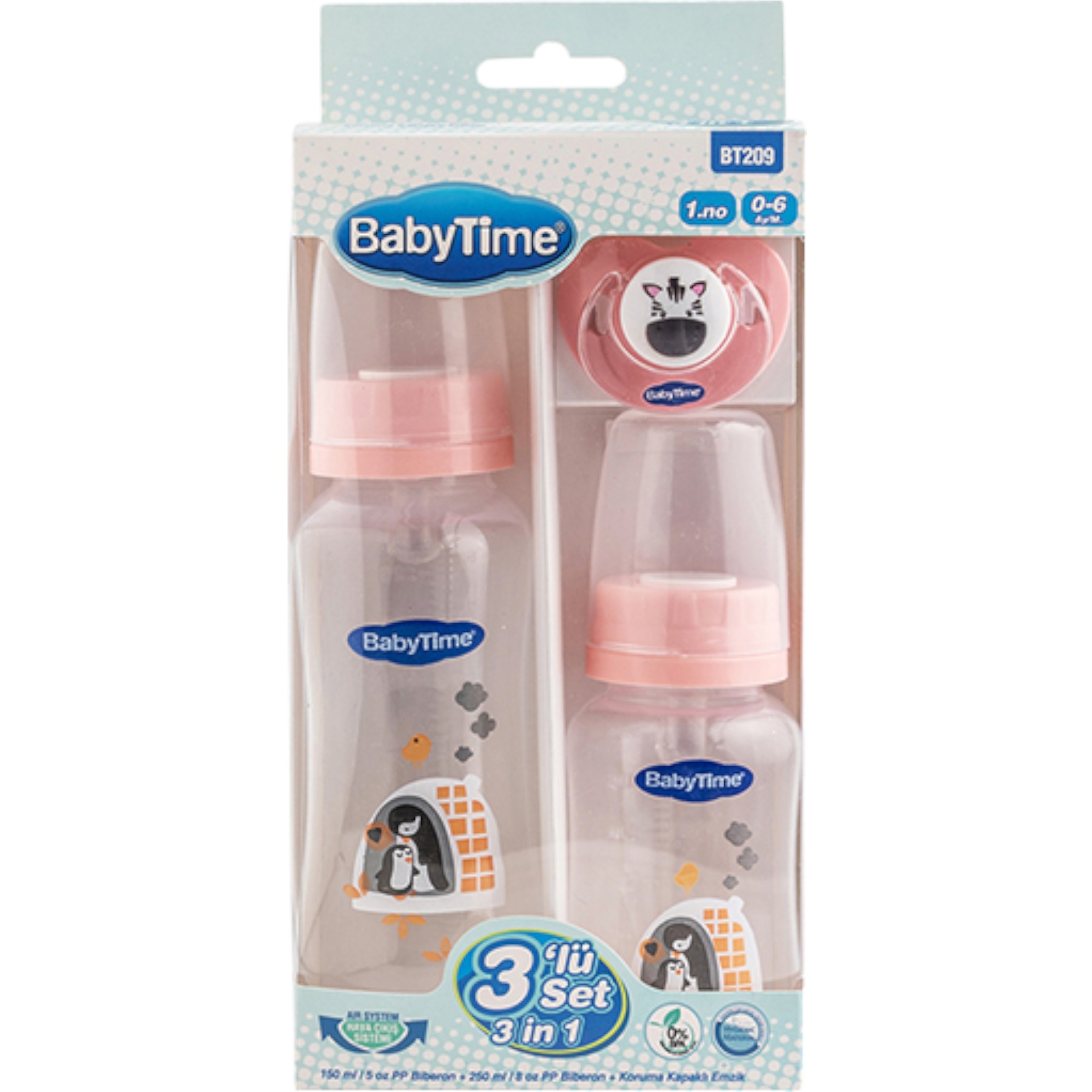 BABYTİME 3’LÜ PP SET PEMBE 18 Ay,12 Ay,9 Ay,6 Ay,3 Ay,2 Ay,1 Ay Kız
