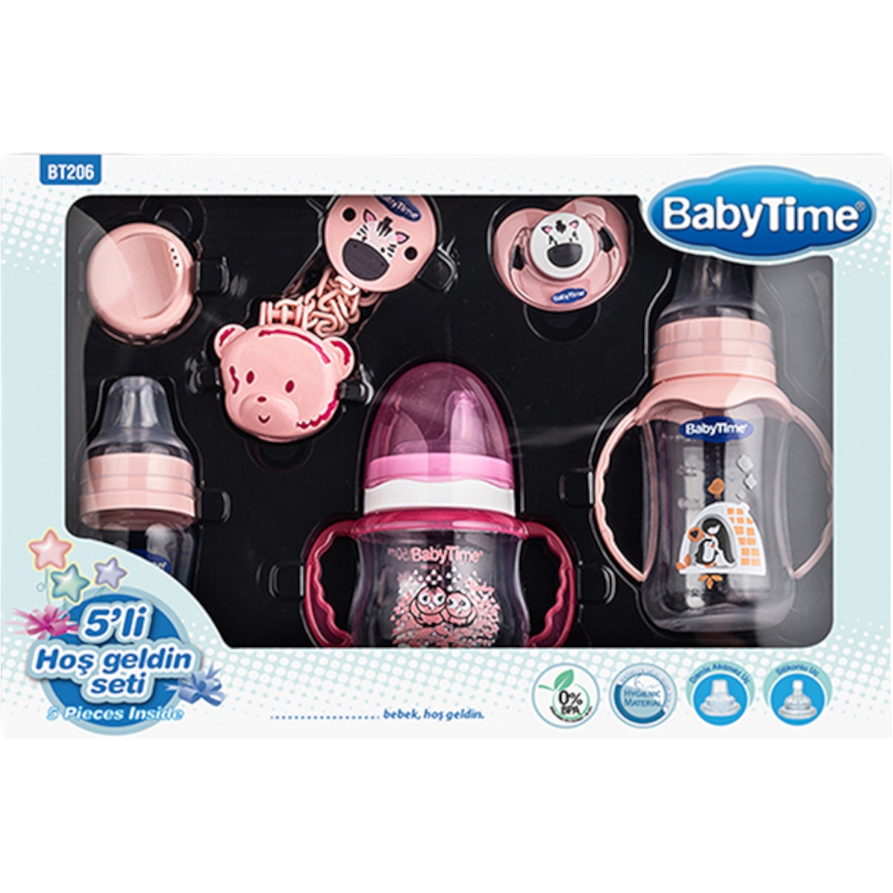 BABYTİME 5’Lİ HOŞ GELDİN SETİ PEMBE 18 Ay,12 Ay,9 Ay,6 Ay,3 Ay,2 Ay,1 Ay Kız
