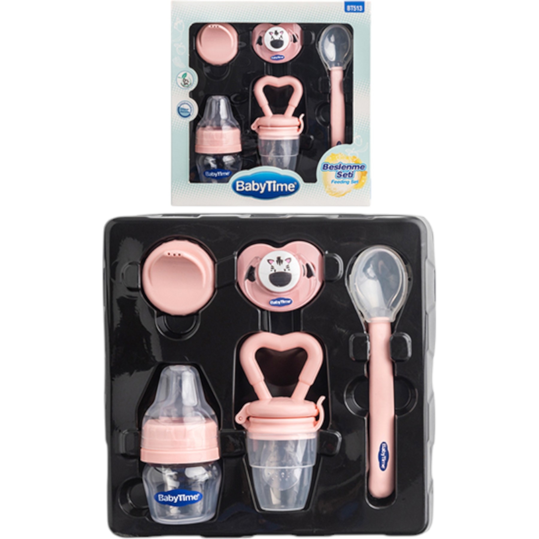 BABYTİME BEBEK BESLENME SETİ PEMBE 1 Ay,2 Ay,3 Ay,6 Ay,9 Ay,12 Ay,18 Ay Kız