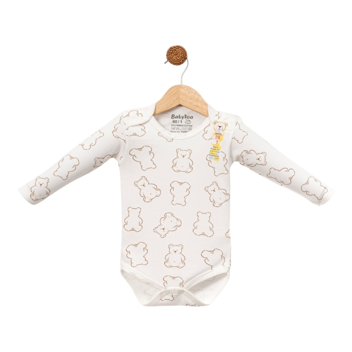 BABYTOO BUYUK ŞİŞKO AYİ DESENLİ UZUN KOLLU BADİ 12 Ay,18 Ay,2Y,3Y Uni