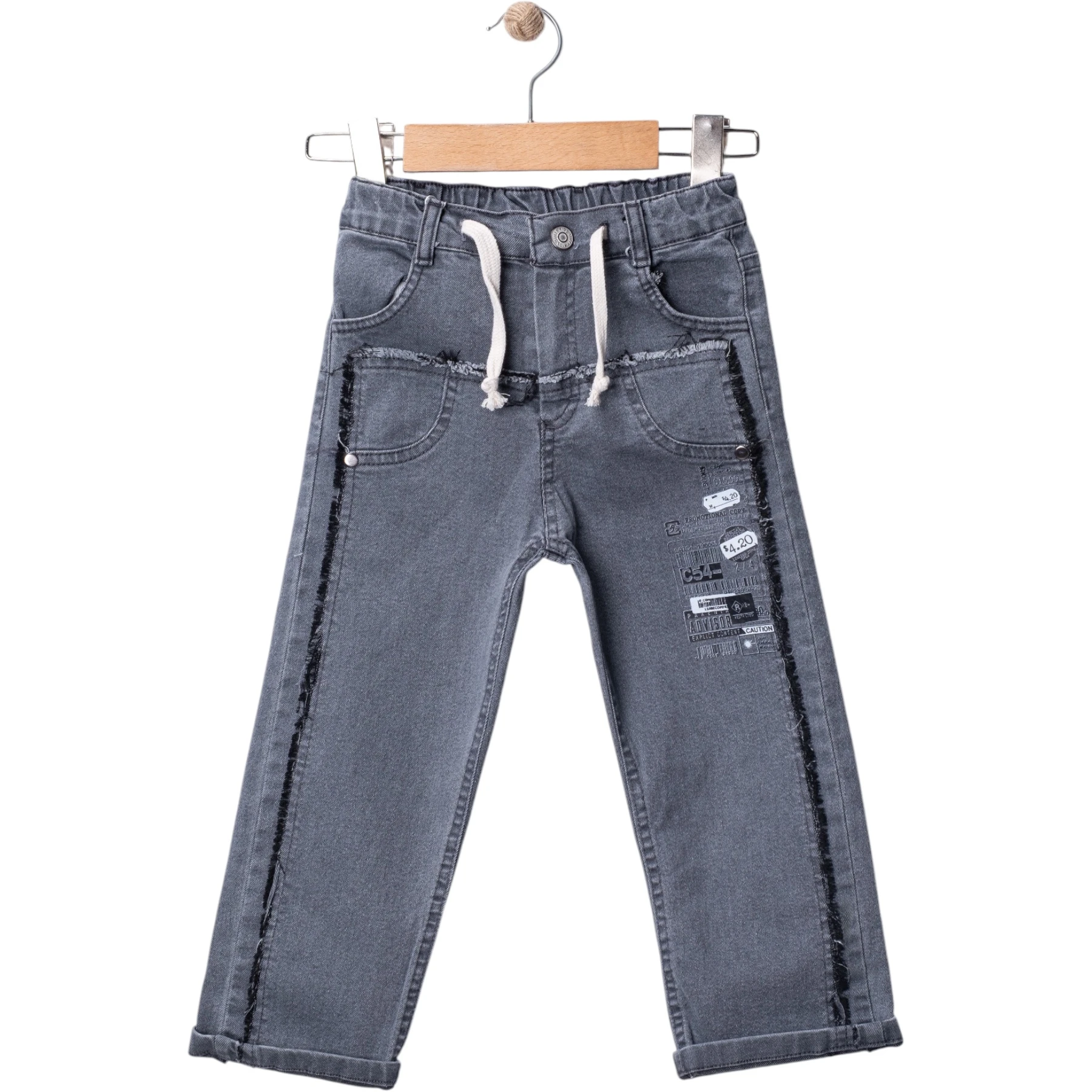 BARKOD BASKILI KOT PANTOLON  2Y,3Y,4Y,5Y Erkek