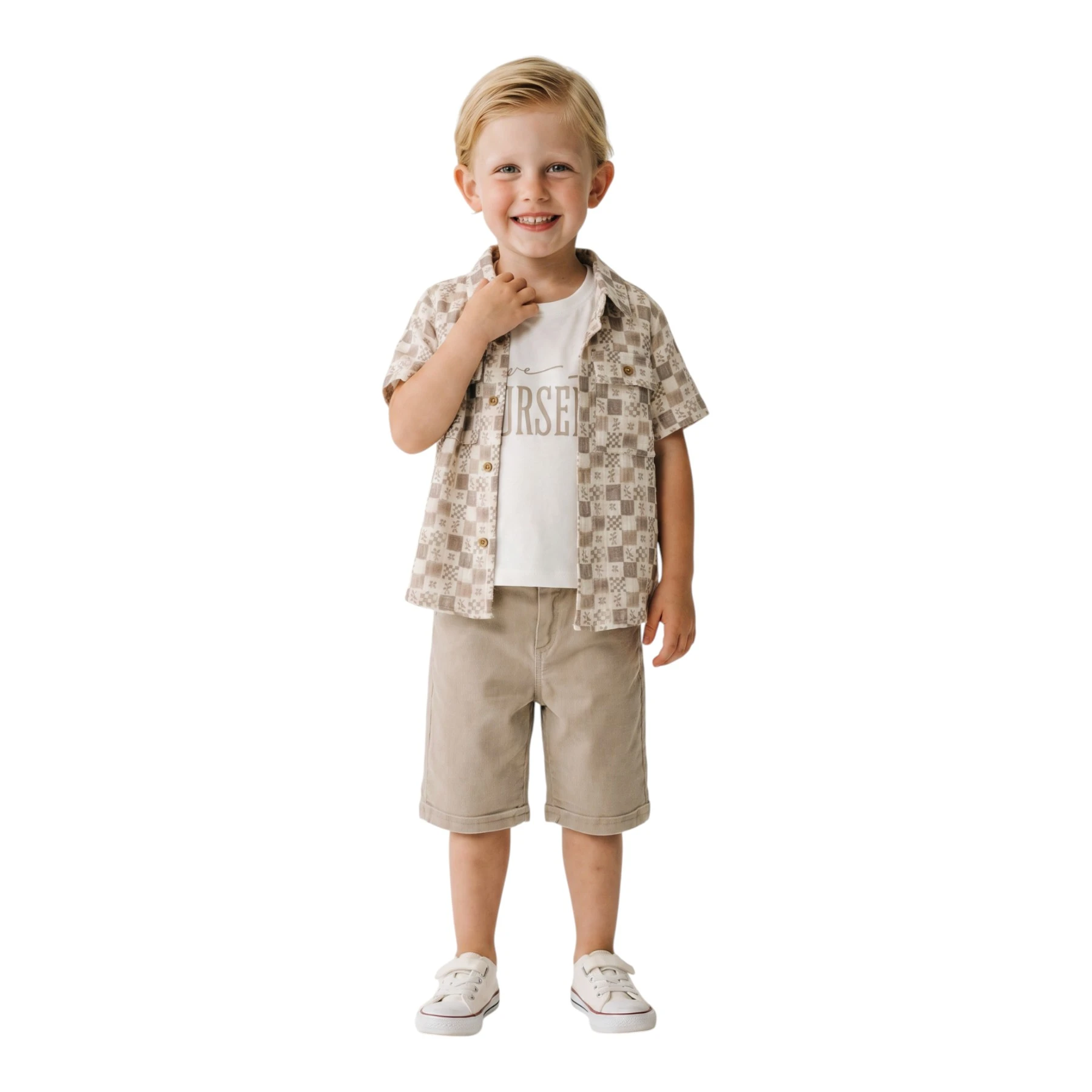 BASKILI MÜSLİN GÖMLEKLİM TAKIM 5Y,6Y,7Y,8Y Erkek
