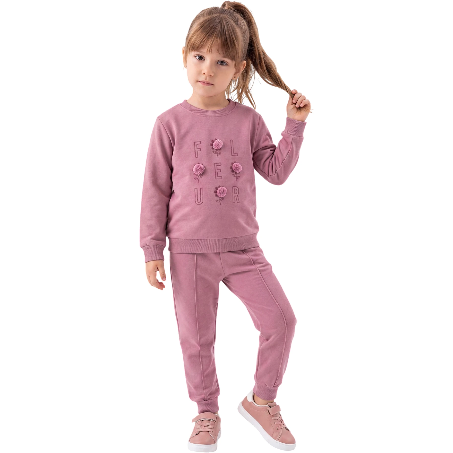 BASKILI PANTALONLU 2 İP KIZ TAKIM 2Y,3Y,4Y,5Y Kız