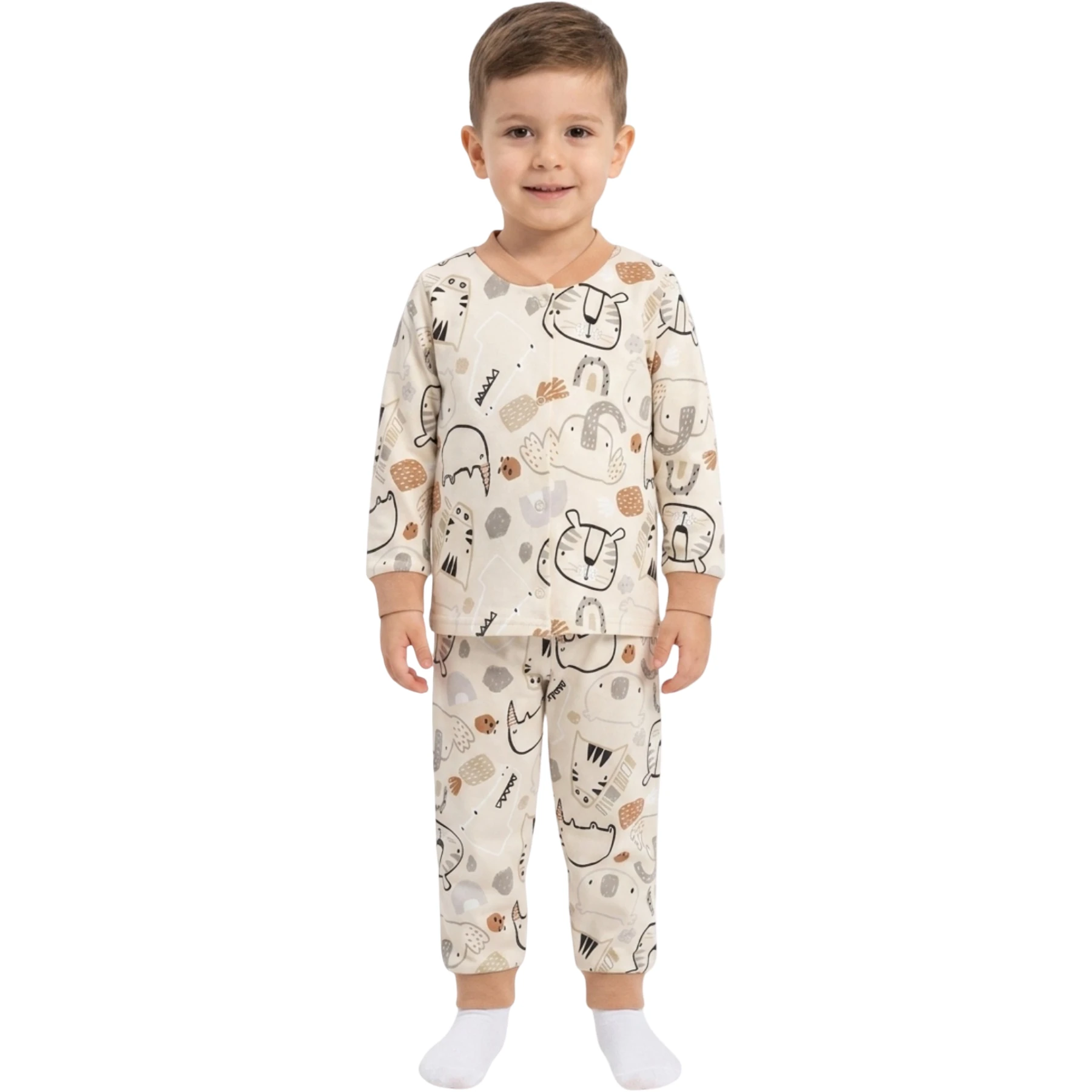 BEJ KAPLAN ÇITÇITLI PİJAMA 3Y,4Y,5Y,6Y Erkek