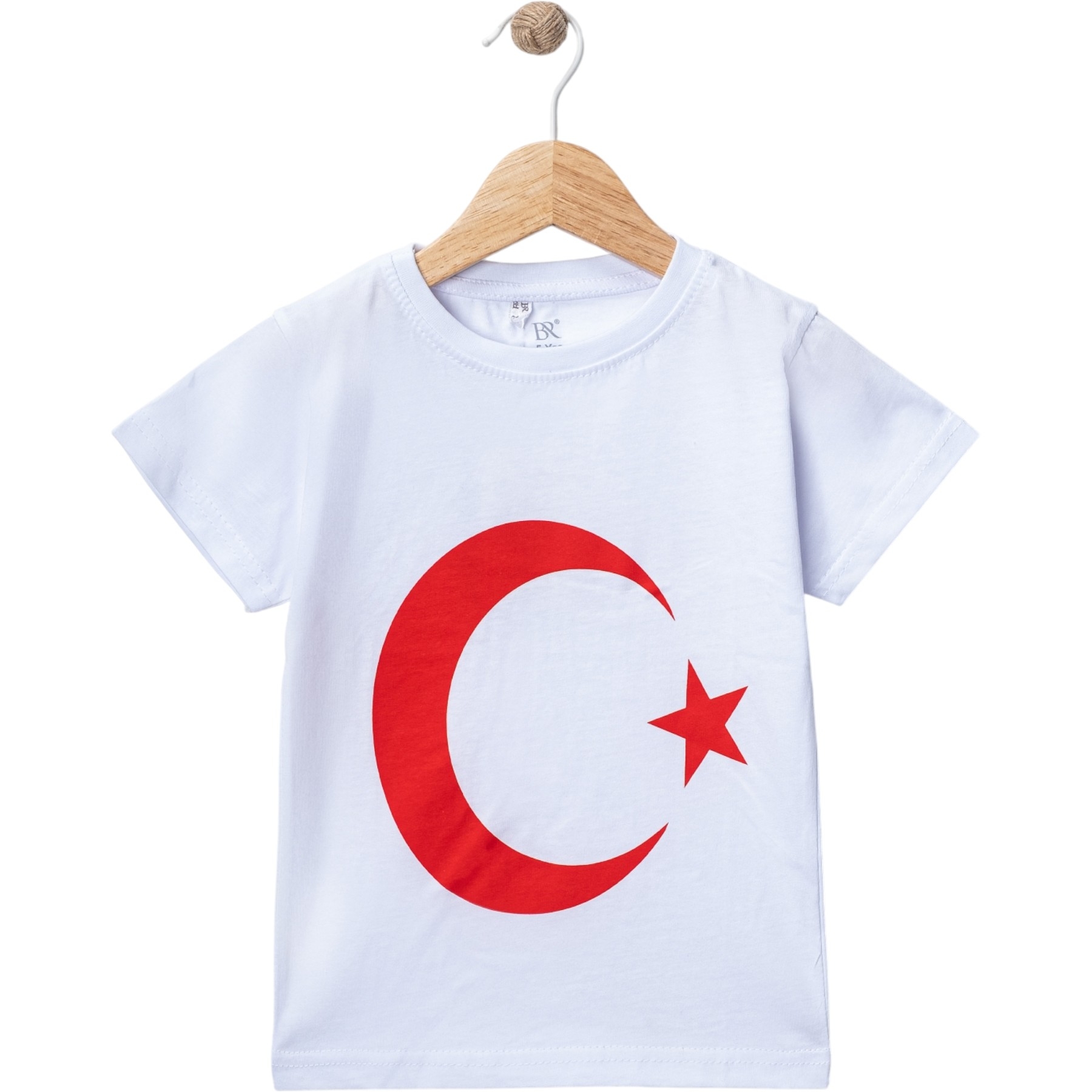 BEYAZ BAYRAK BASKILI KISA KOL TİŞÖRT 9Y,10Y,11Y,12Y Uni