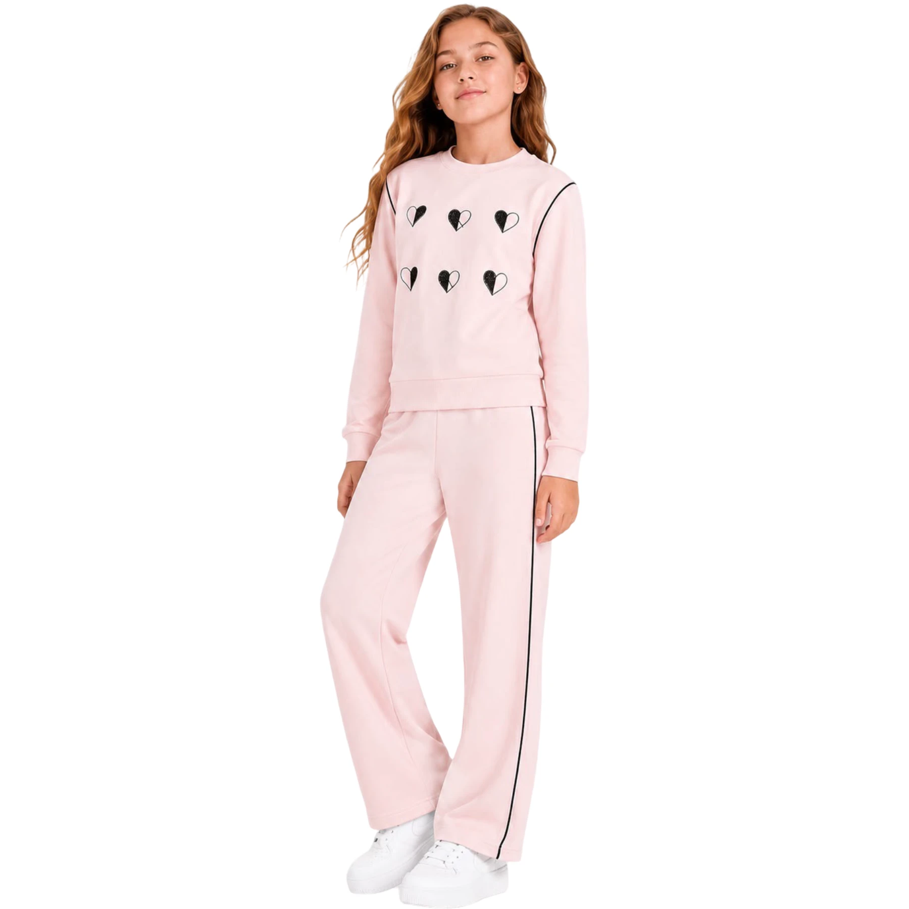BİYELİ KALP TAŞLI TAKIM  4Y,7Y,8Y,6Y,5Y Kız