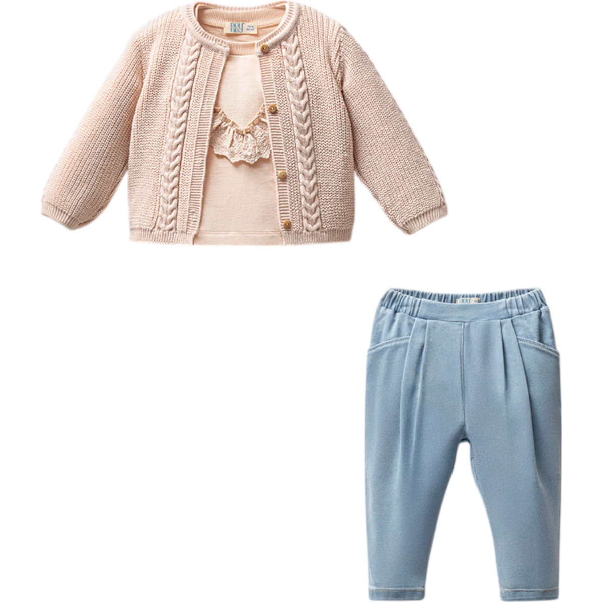 BLUZ PNT TRİKO HIRKA TAKIM  9 Ay,12 Ay,18 Ay,2Y Kız