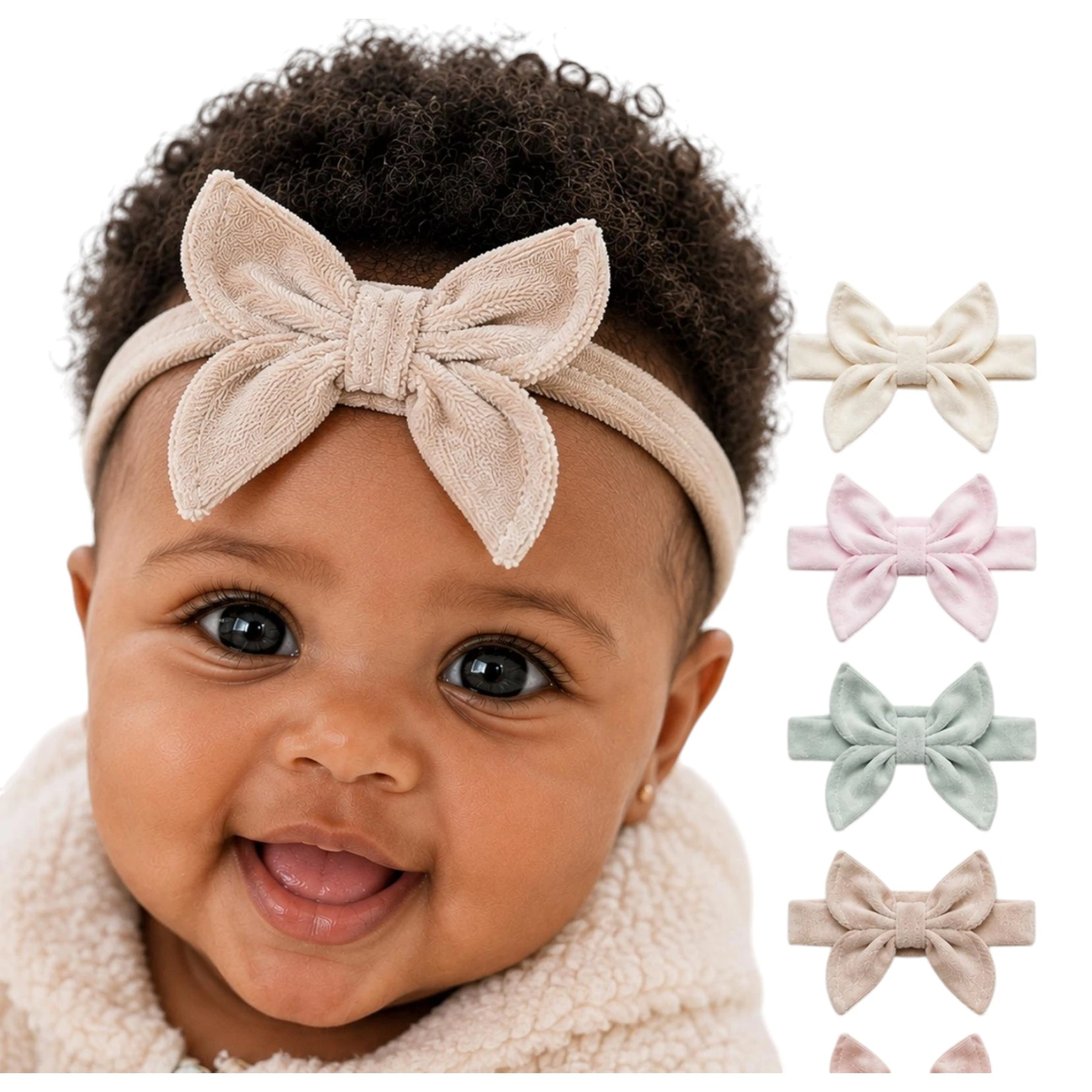 CAP&MORE KADİFE SAÇ BANDI KELEBEK FİYONK  3 Ay,6 Ay,9 Ay,12 Ay,18 Ay Kız