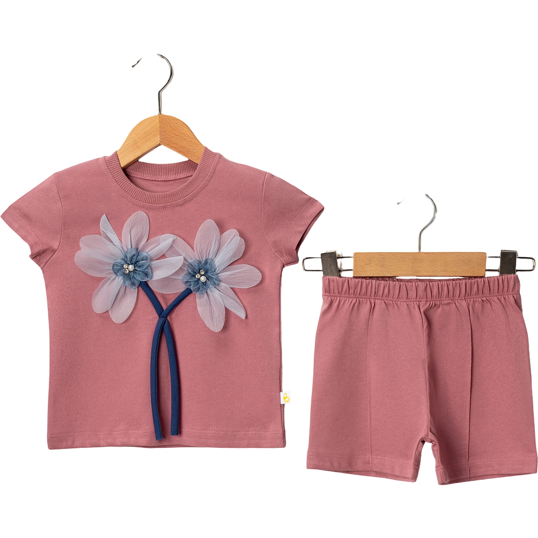 ÇİÇEK AKSESUARLI 2Lİ TAKIM 2Y,3Y,4Y,5Y Kız