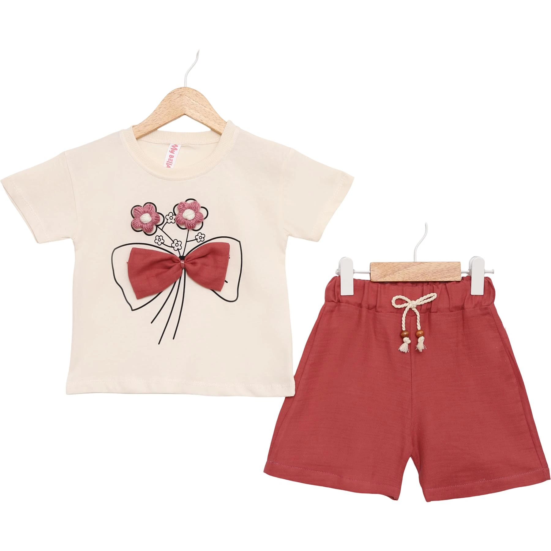 ÇİÇEK AKSESUARLI TAKIM 2Y,3Y,4Y,5Y Kız