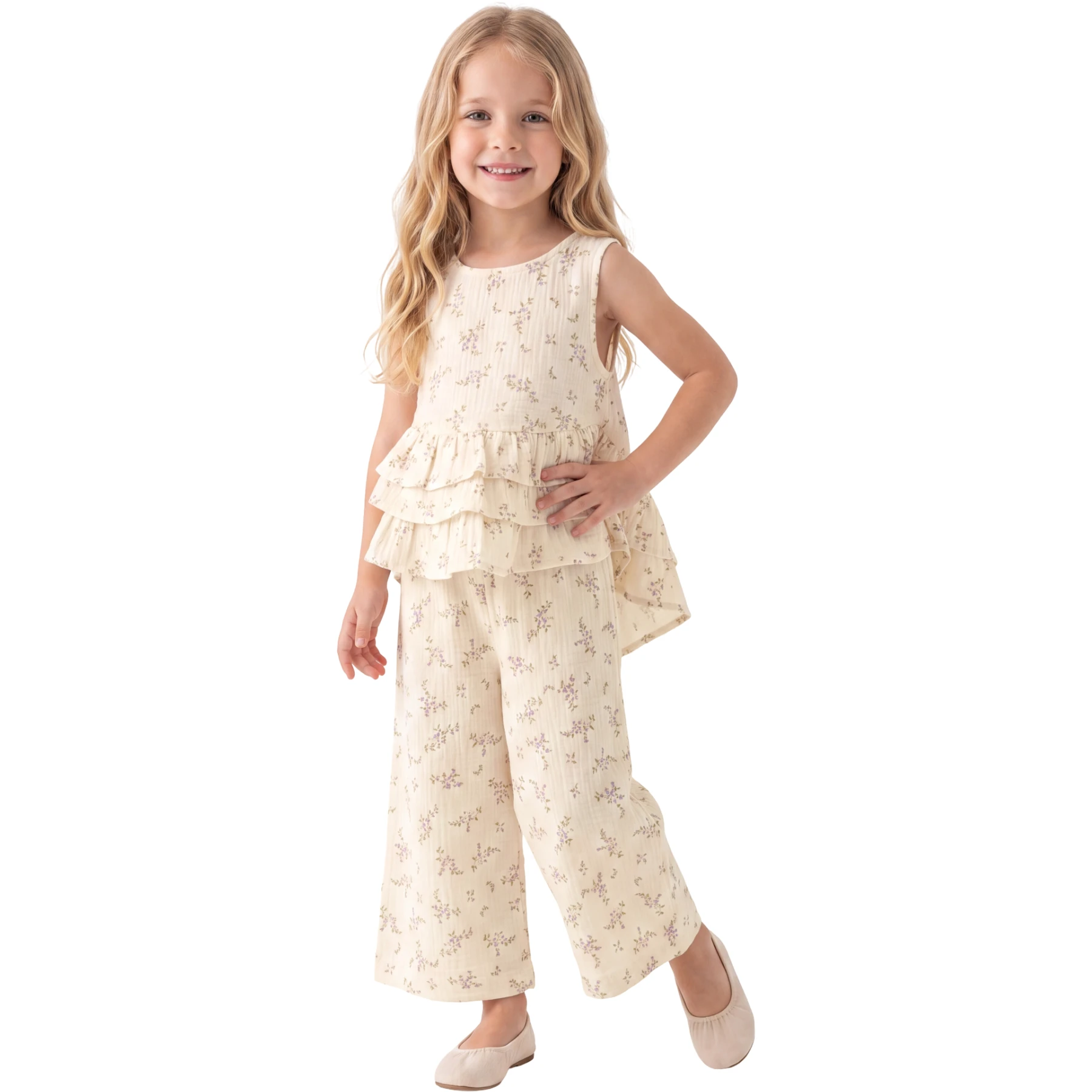 ÇİÇEK BASKILI TK  2Y,3Y,4Y,5Y Kız