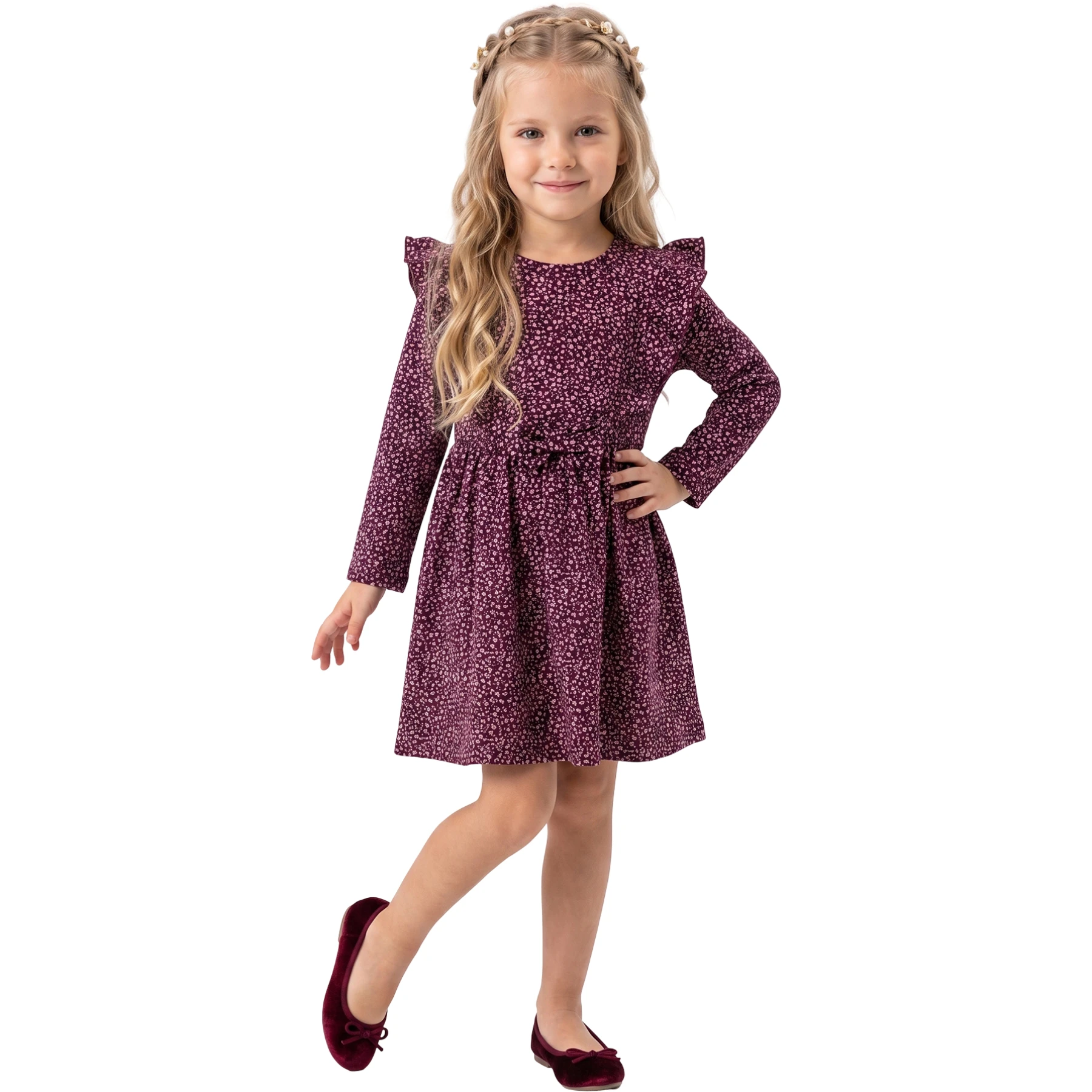 ÇİÇEK DESENLİ KIZ ELBİSE  2Y,3Y,4Y,5Y Kız