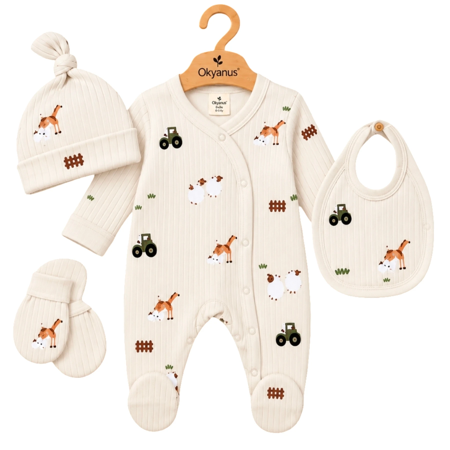 ÇİFTLİK DESEN BATTANİYELİ TULUM SET 3 Ay Erkek