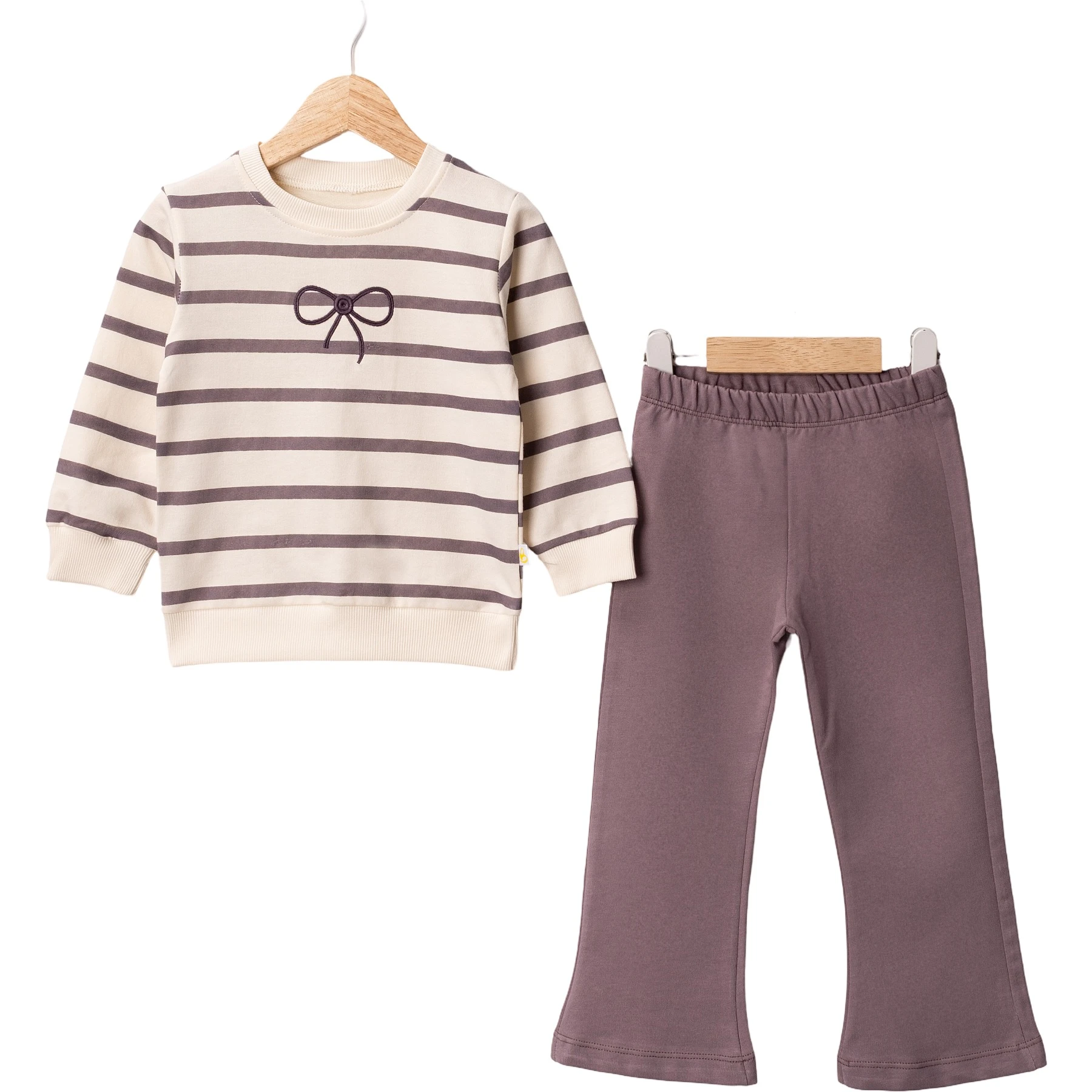 ÇİZGİLİ FİYONKLU 2Lİ TAKIM 2Y,3Y,4Y,5Y Kız