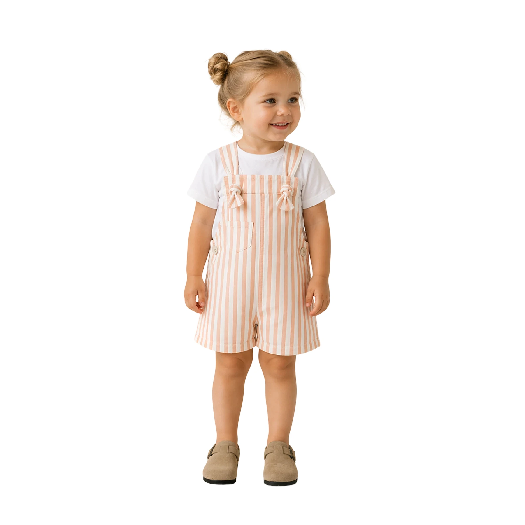 ÇİZGİLİ HAM KOT ŞORT SALOPET  12 Ay,2Y,3Y,4Y Uni