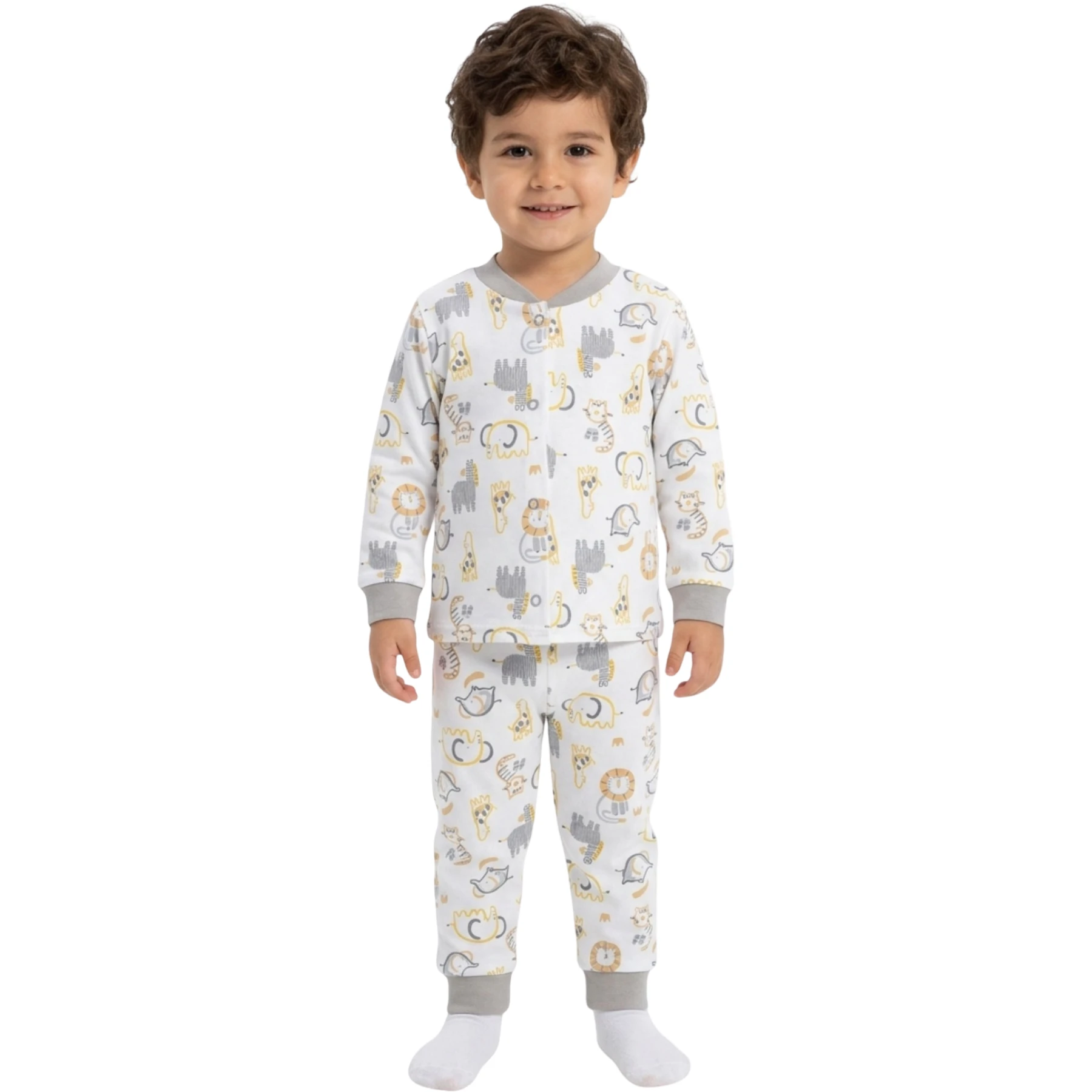 ÇİZGİLİ HAYVANLAR ÇITÇITLI PİJAMA 3Y,4Y,5Y,6Y Erkek