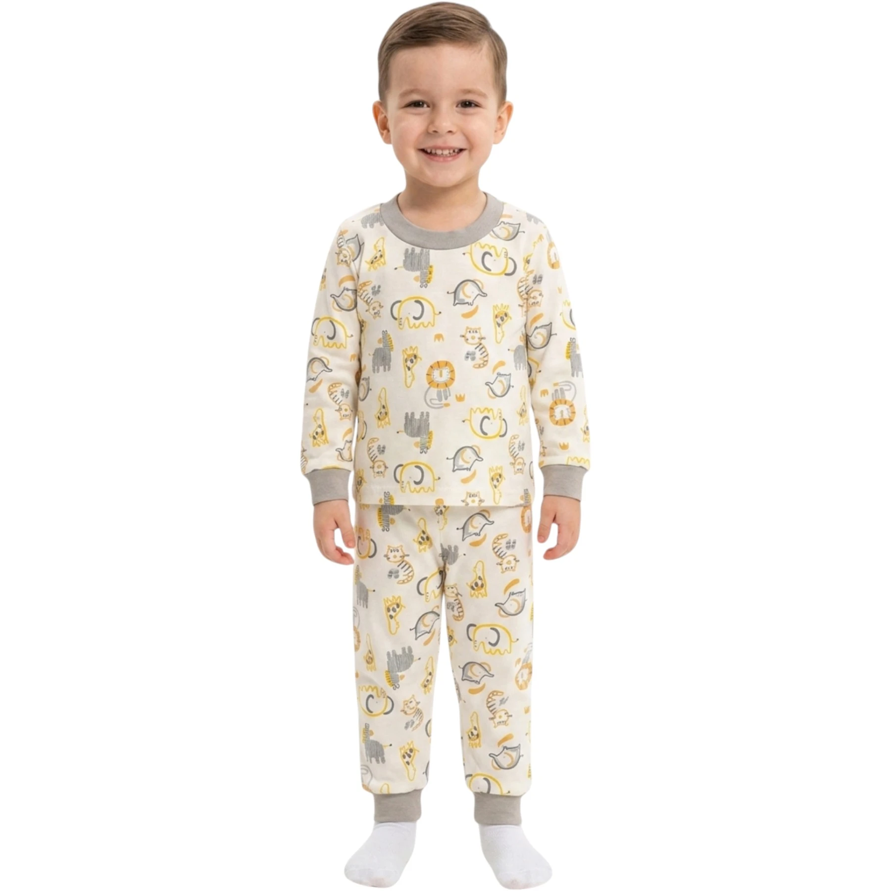 ÇİZGİLİ HAYVANLAR PİJAMA 3Y,4Y,5Y,6Y Erkek
