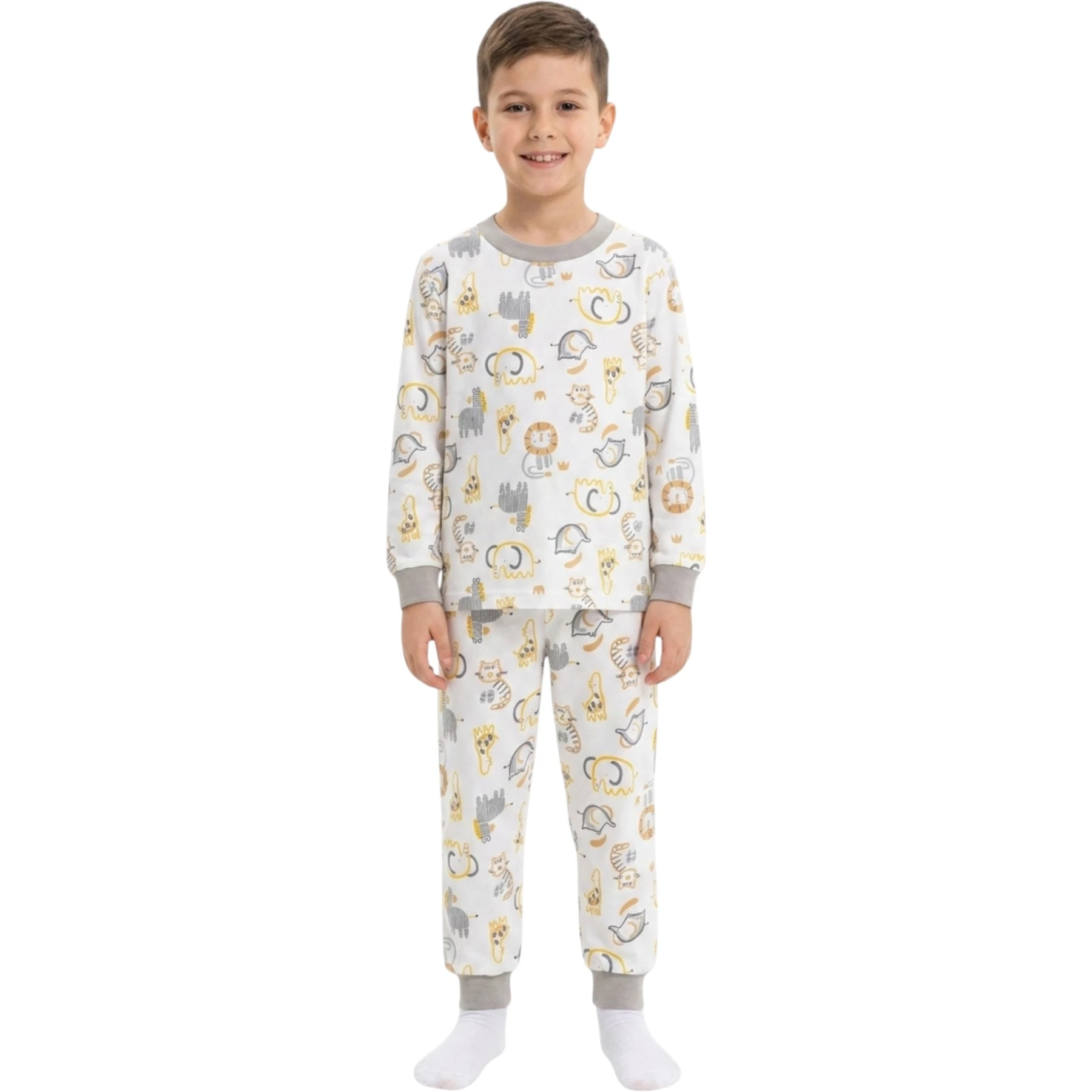 ÇİZGİLİ HAYVANLAR PİJAMA 7Y,8Y,9Y Erkek